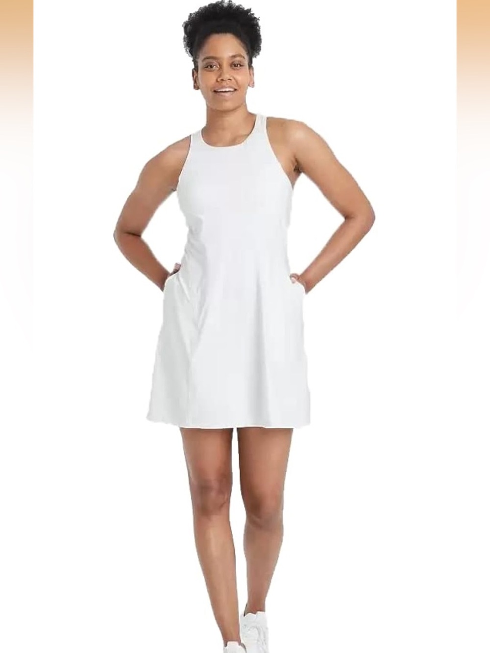 all in motion White Athletic Racerback Athletic Dress Size M